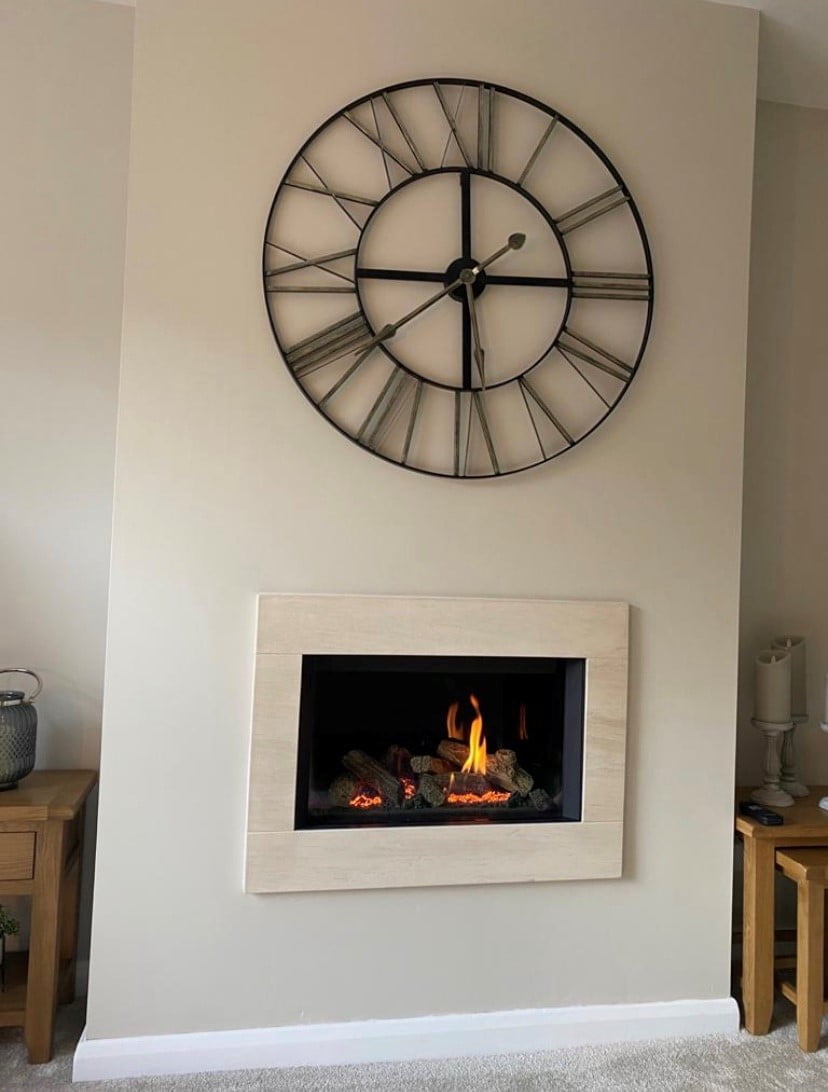 Gazco Riva 2 600 Gas Fire Hole In Wall Installed In Chester