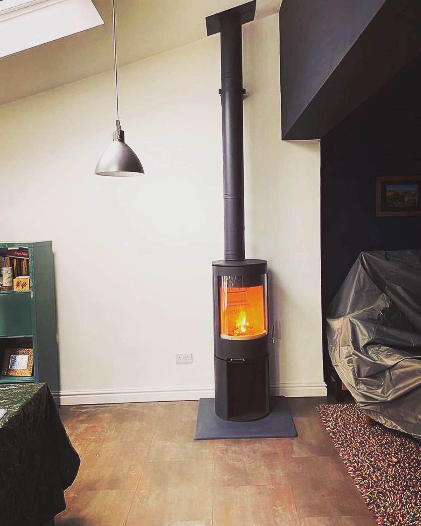 Pvr Cylinder Multi-Fuel Stove With Twin Wall Flue Installed In Wirral