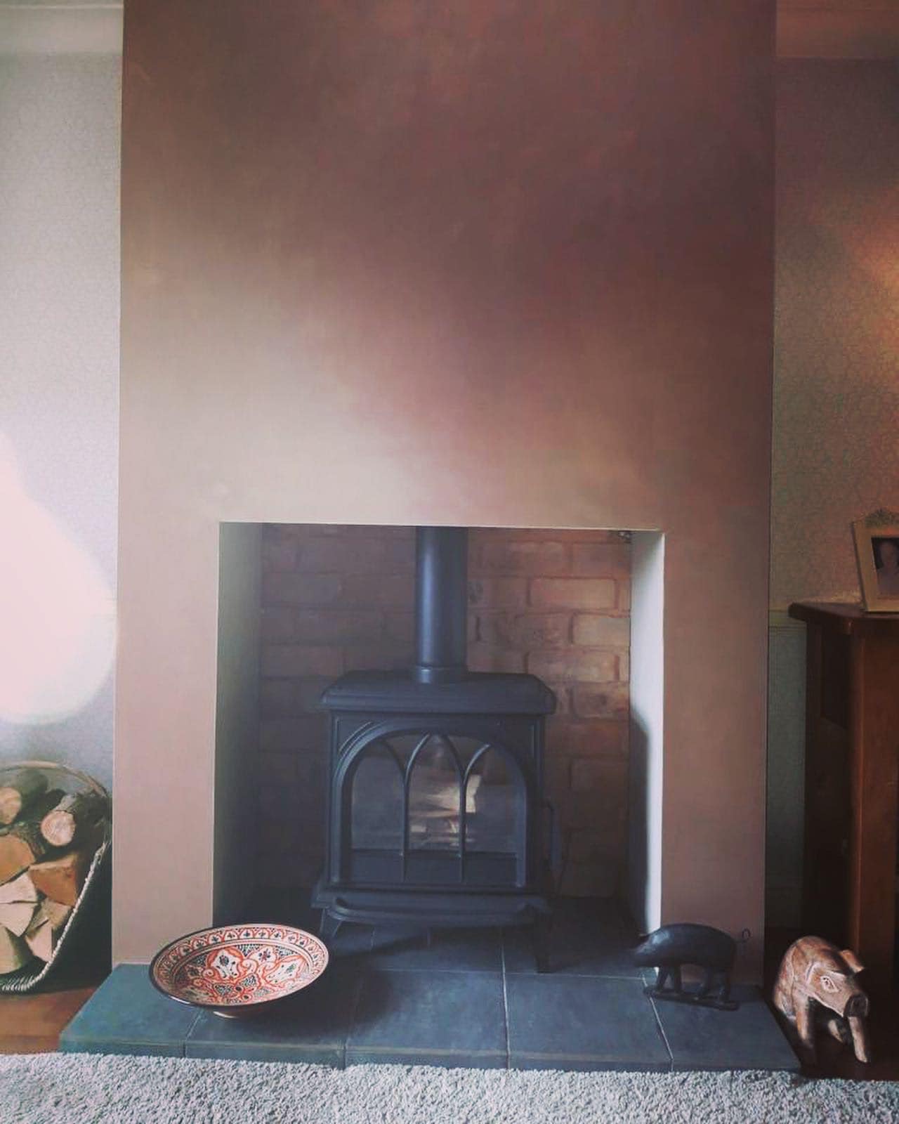 Stovax Huntingdon 30 Wood Burner With False Chimney Breast And Twin Wall Flue Installed In Warrington