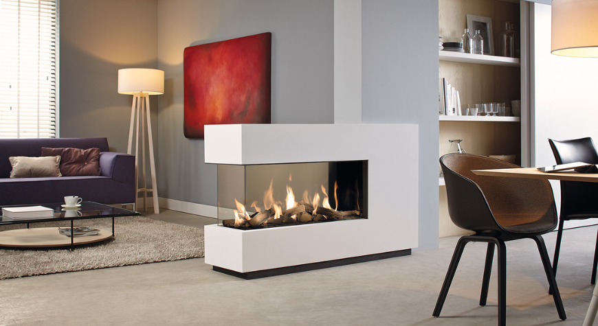 modern fireplace